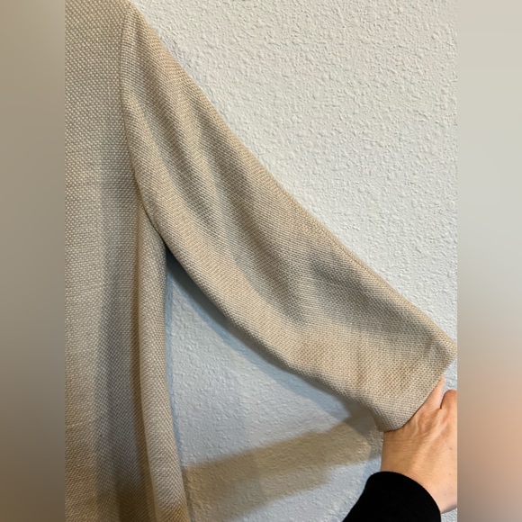 Eileen Fisher linen platinum jacket blazer textured tan size PP Small a1027 - Picture 6 of 8